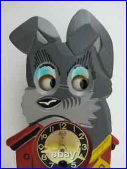 Walt Disney 1950s Vintage LADY & THE TRAMP Dog Mi-Ken Japan Wood CUCKOO Clock