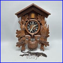 West German Black Forest. Wood Hunter 8 Day Cuckoo Clock not working rabbit