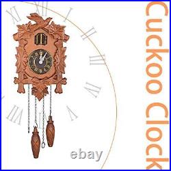 Wood Cuckoo Clock Battery Powered Analog Classic Brown 5W x 7H NEW