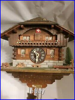 Wood Swiss Mountain Chalet Cuckoo Clock