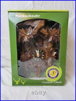 Wooden Hand Carved Cuckoo Clock Bird Pendulum Engstler Germany Black Forest