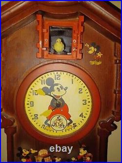 @rare@ Bradford Exchange Memories Of Mickey Mouse Cuckoo Clock 2008